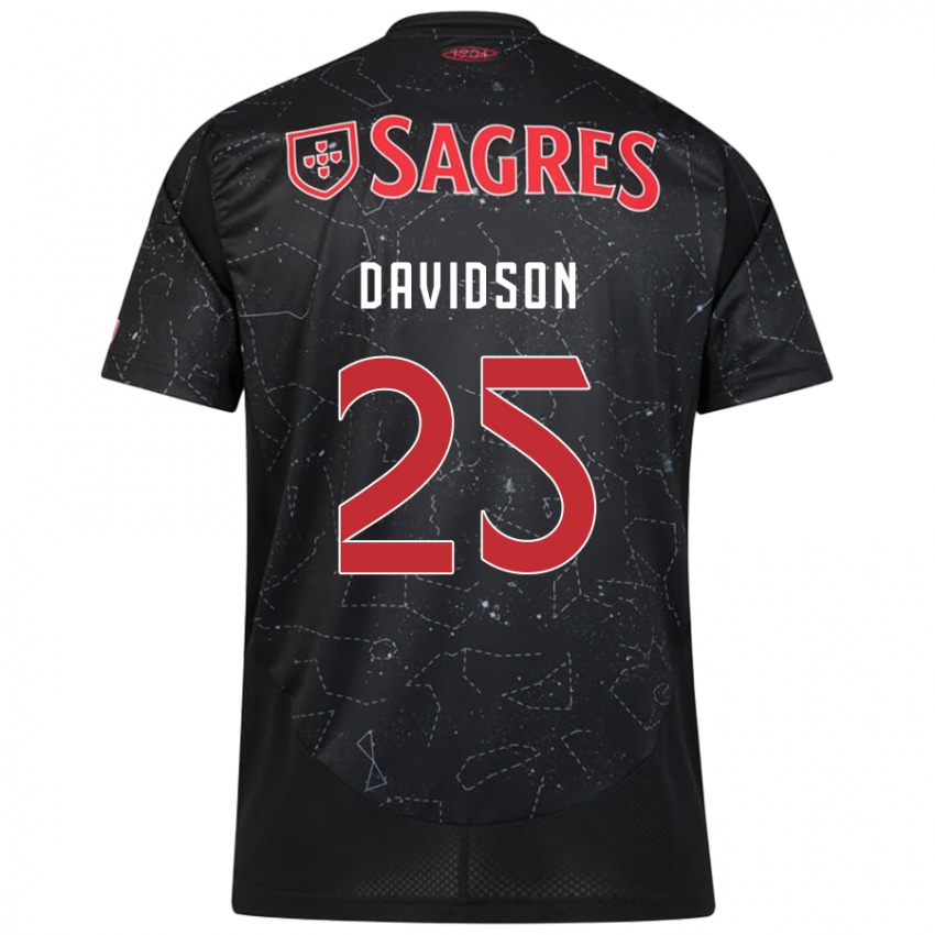 Niño Camiseta Chandra Davidson #25 Negro Rojo 2ª Equipación 2024/25 La Camisa Chile