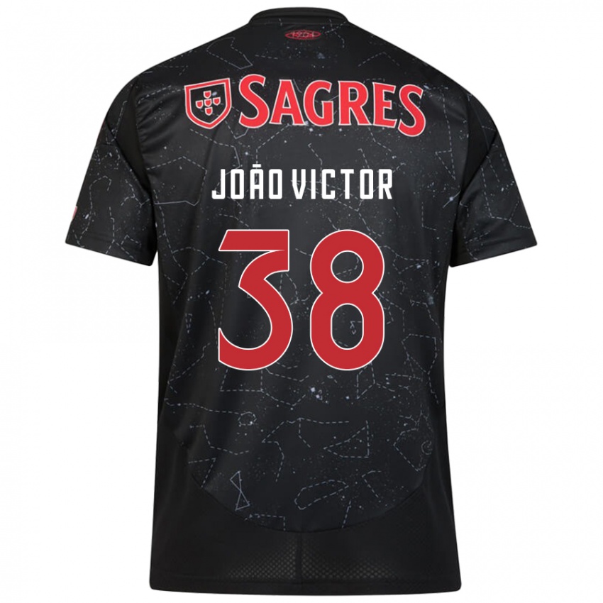 Niño Camiseta Joao Victor #38 Negro Rojo 2ª Equipación 2024/25 La Camisa Chile