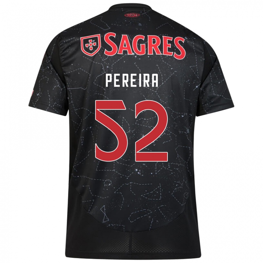 Niño Camiseta Henrique Pereira #52 Negro Rojo 2ª Equipación 2024/25 La Camisa Chile