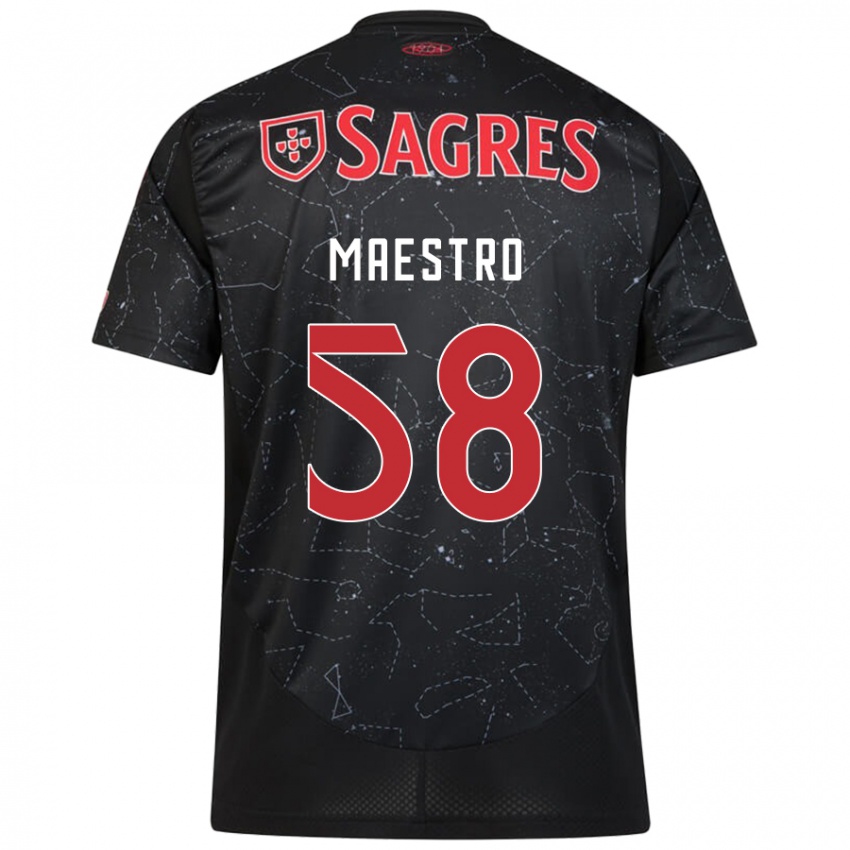 Niño Camiseta Maestro #58 Negro Rojo 2ª Equipación 2024/25 La Camisa Chile