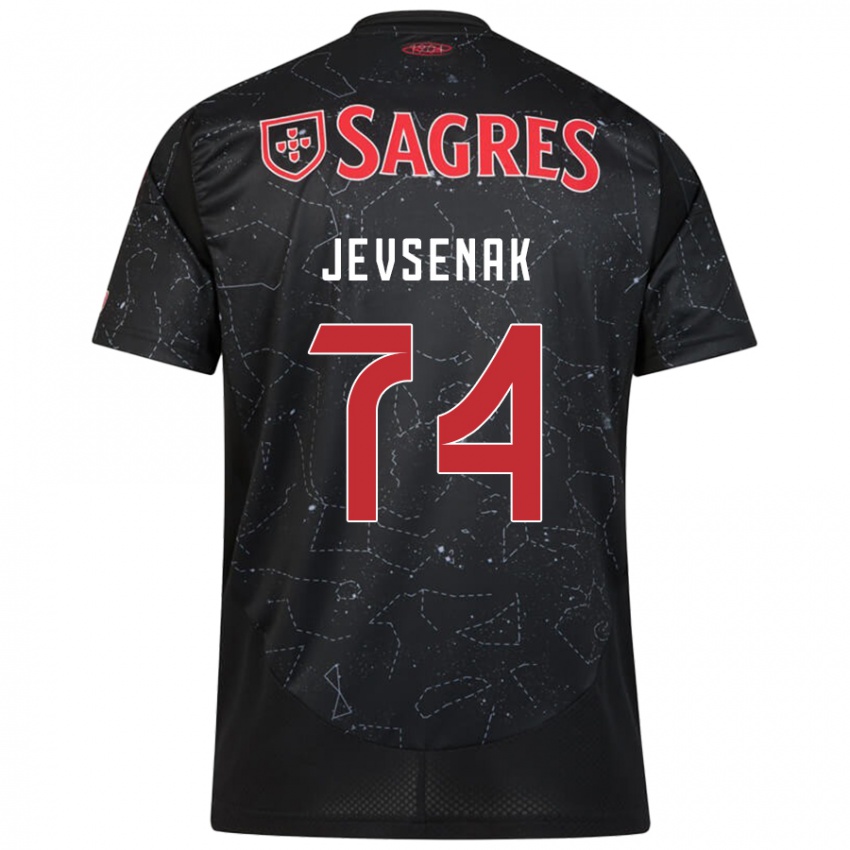 Niño Camiseta Zan Jevsenak #74 Negro Rojo 2ª Equipación 2024/25 La Camisa Chile