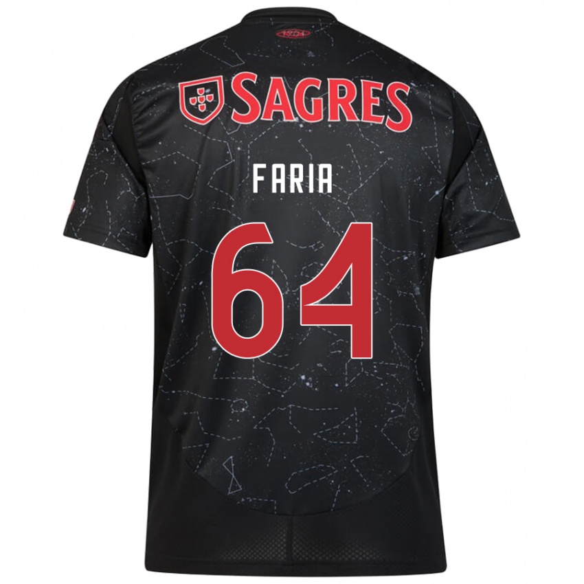 Niño Camiseta Hugo Faria #64 Negro Rojo 2ª Equipación 2024/25 La Camisa Chile