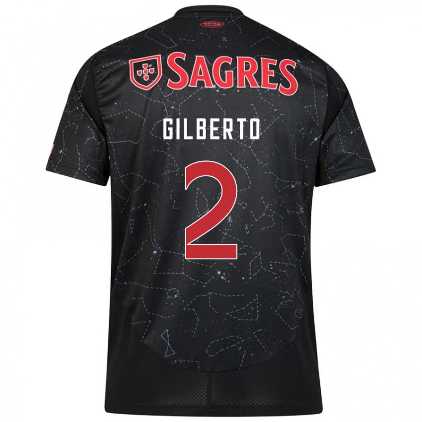 Niño Camiseta Gilberto #2 Negro Rojo 2ª Equipación 2024/25 La Camisa Chile