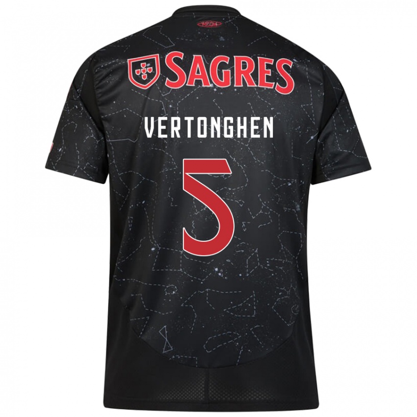 Niño Camiseta Jan Vertonghen #5 Negro Rojo 2ª Equipación 2024/25 La Camisa Chile