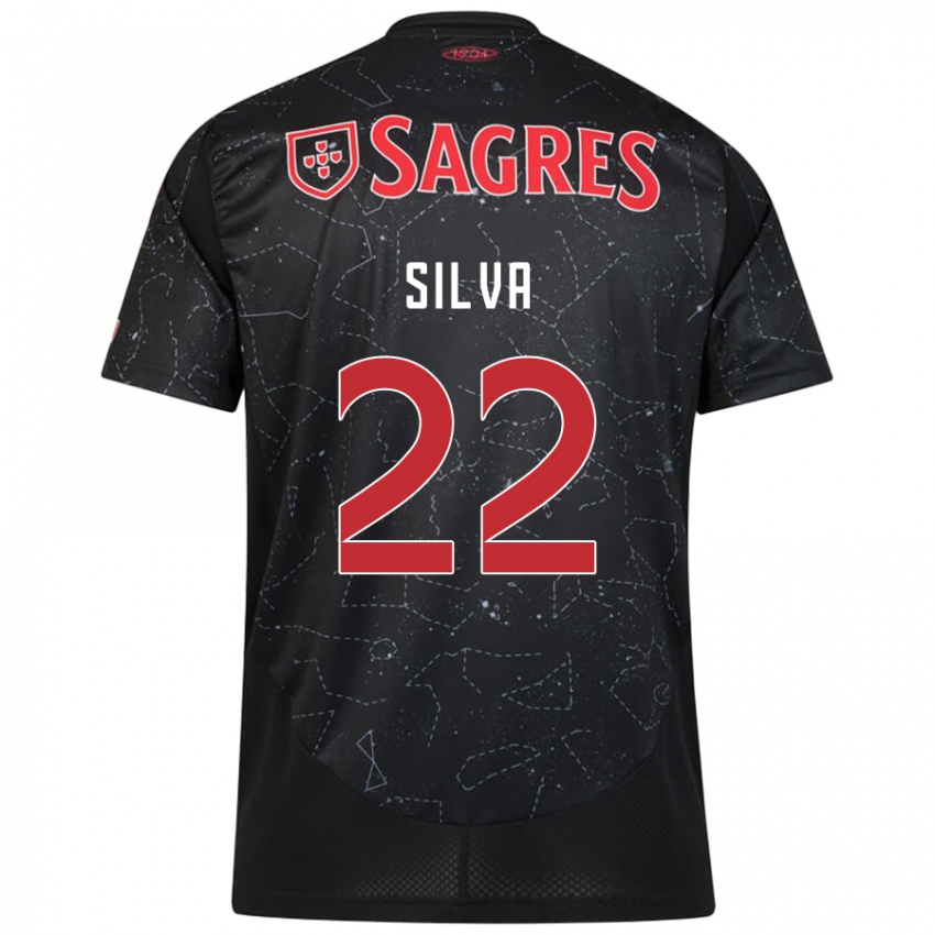 Niño Camiseta Amelia Silva #22 Negro Rojo 2ª Equipación 2024/25 La Camisa Chile