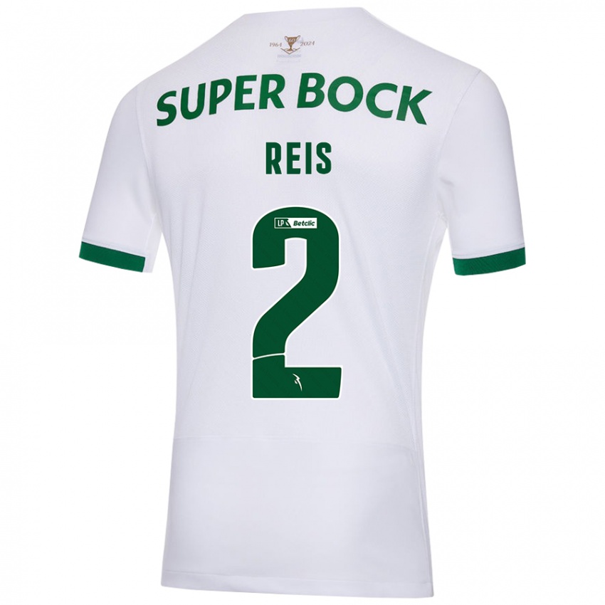 Niño Camiseta Matheus Reis #2 Blanco Verde 2ª Equipación 2024/25 La Camisa Chile