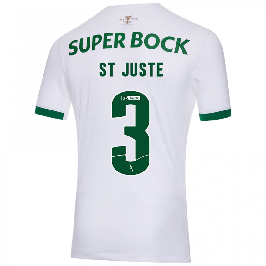 Niño Camiseta Jerry St. Juste #3 Blanco Verde 2ª Equipación 2024/25 La Camisa Chile