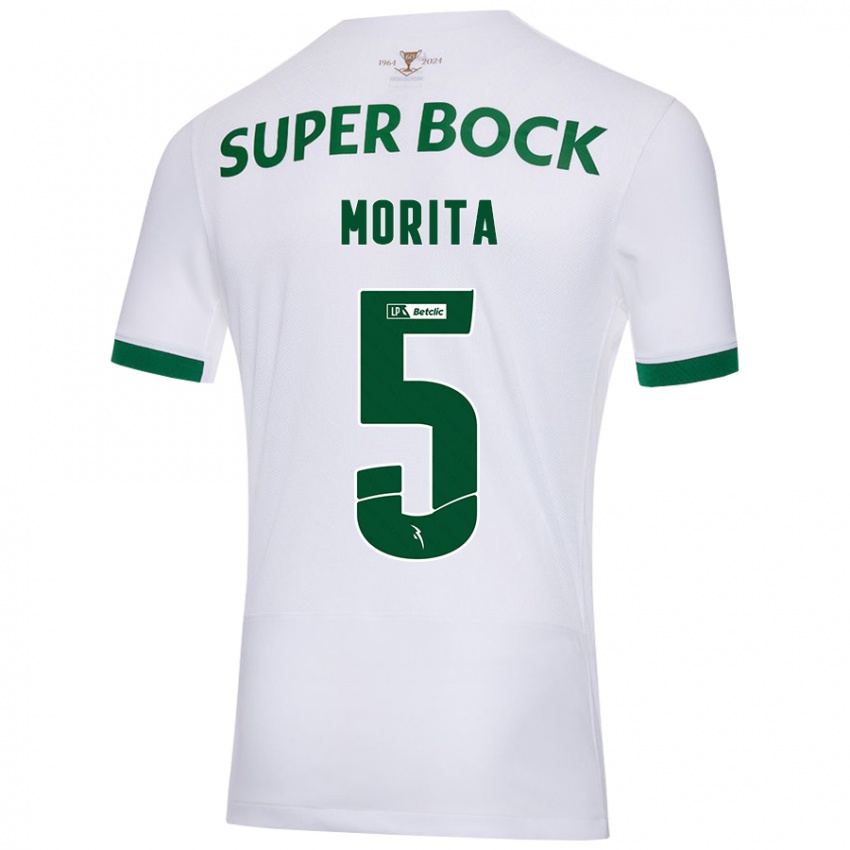 Niño Camiseta Hidemasa Morita #5 Blanco Verde 2ª Equipación 2024/25 La Camisa Chile