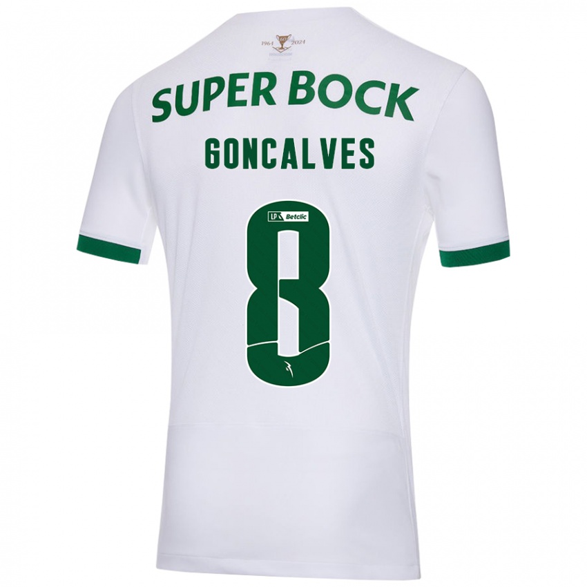 Niño Camiseta Pedro Gonçalves #8 Blanco Verde 2ª Equipación 2024/25 La Camisa Chile