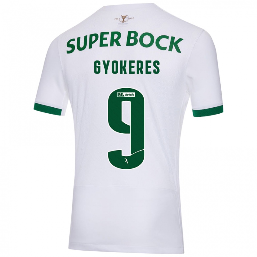 Niño Camiseta Viktor Gyökeres #9 Blanco Verde 2ª Equipación 2024/25 La Camisa Chile