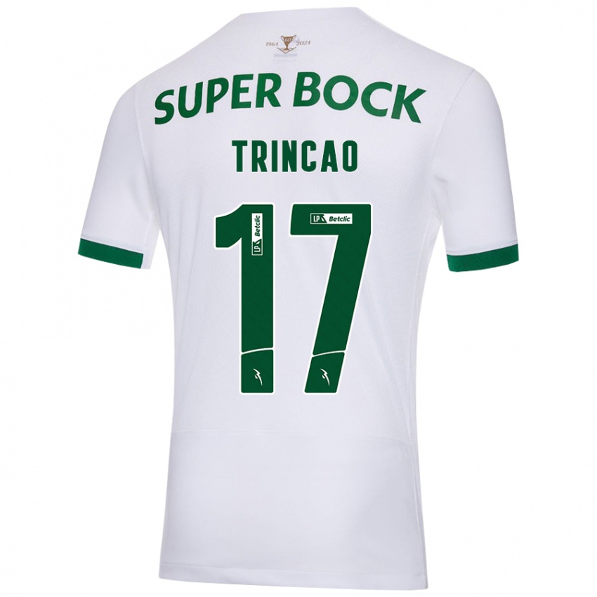 Niño Camiseta Trincão #17 Blanco Verde 2ª Equipación 2024/25 La Camisa Chile