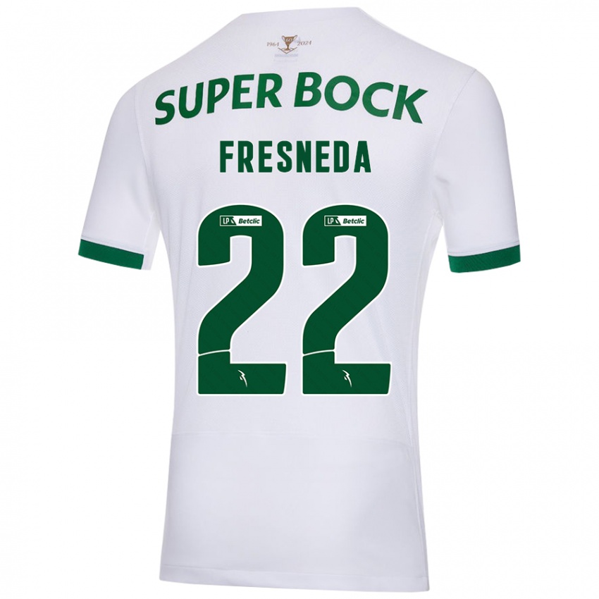 Niño Camiseta Iván Fresneda #22 Blanco Verde 2ª Equipación 2024/25 La Camisa Chile