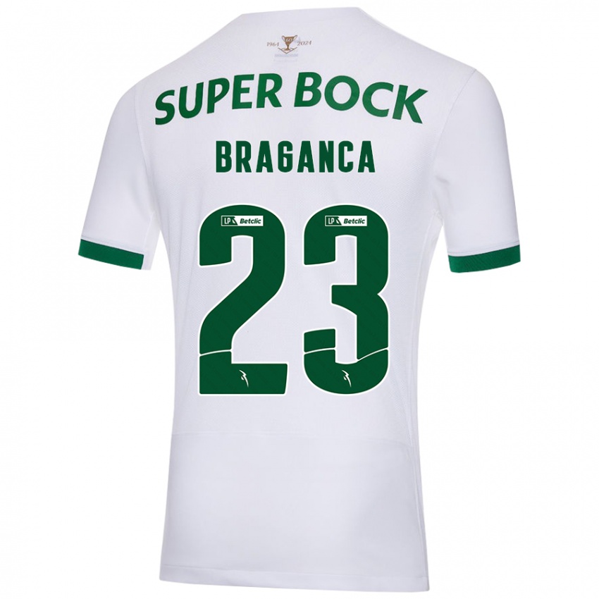 Niño Camiseta Daniel Bragança #23 Blanco Verde 2ª Equipación 2024/25 La Camisa Chile