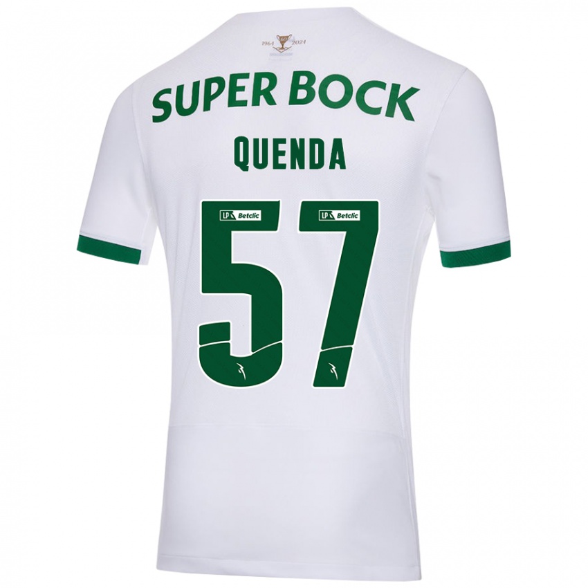 Niño Camiseta Geovany Quenda #57 Blanco Verde 2ª Equipación 2024/25 La Camisa Chile