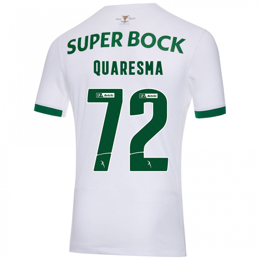 Niño Camiseta Eduardo Quaresma #72 Blanco Verde 2ª Equipación 2024/25 La Camisa Chile