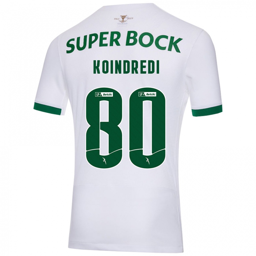 Niño Camiseta Koba Koindredi #80 Blanco Verde 2ª Equipación 2024/25 La Camisa Chile