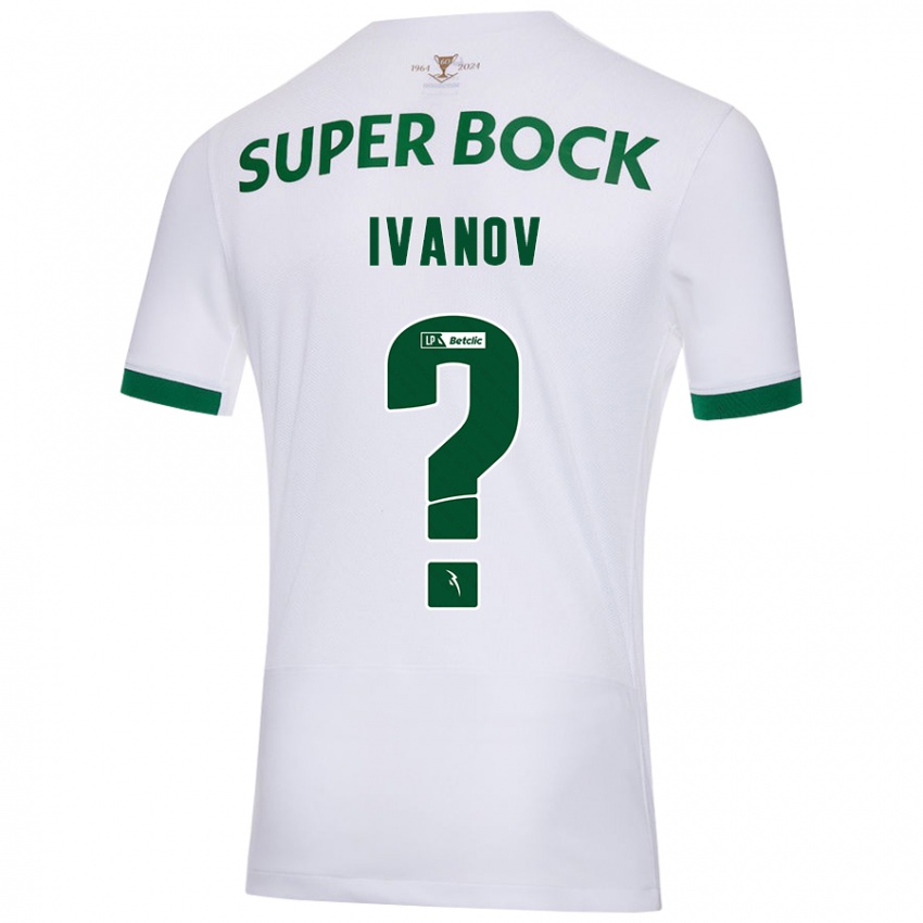 Niño Camiseta David Ivanov #0 Blanco Verde 2ª Equipación 2024/25 La Camisa Chile