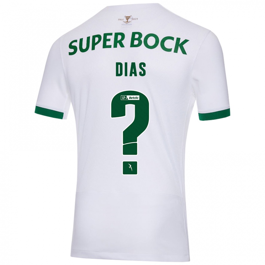 Niño Camiseta Lucas Dias #0 Blanco Verde 2ª Equipación 2024/25 La Camisa Chile