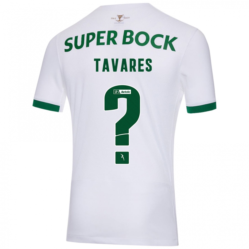 Niño Camiseta Leonardo Tavares #0 Blanco Verde 2ª Equipación 2024/25 La Camisa Chile