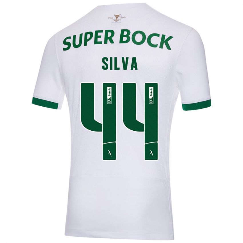 Niño Camiseta Pedro Silva #44 Blanco Verde 2ª Equipación 2024/25 La Camisa Chile