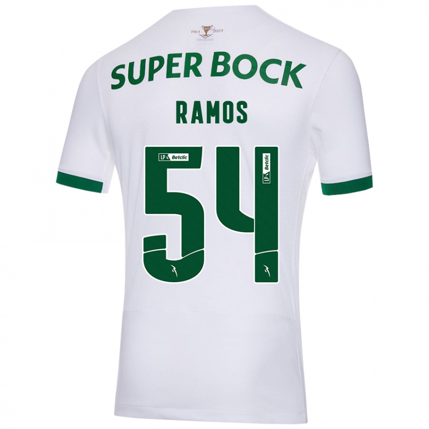 Niño Camiseta Bruno Ramos #54 Blanco Verde 2ª Equipación 2024/25 La Camisa Chile