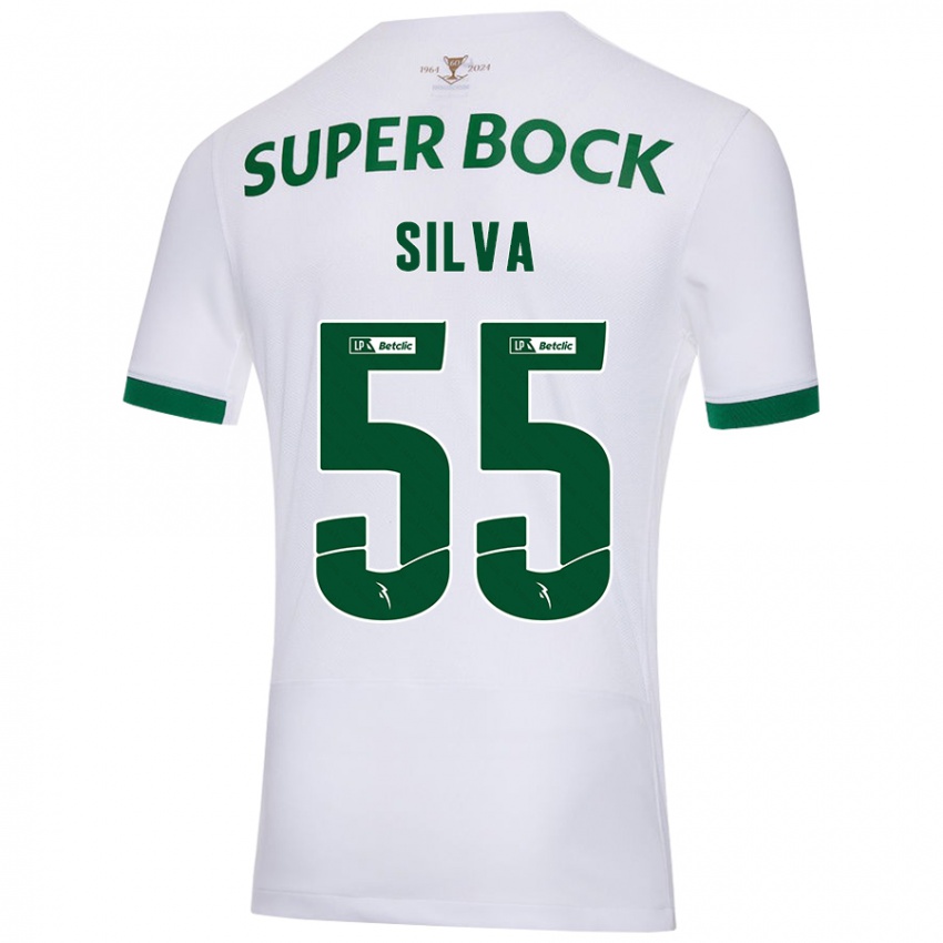 Niño Camiseta José Silva #55 Blanco Verde 2ª Equipación 2024/25 La Camisa Chile