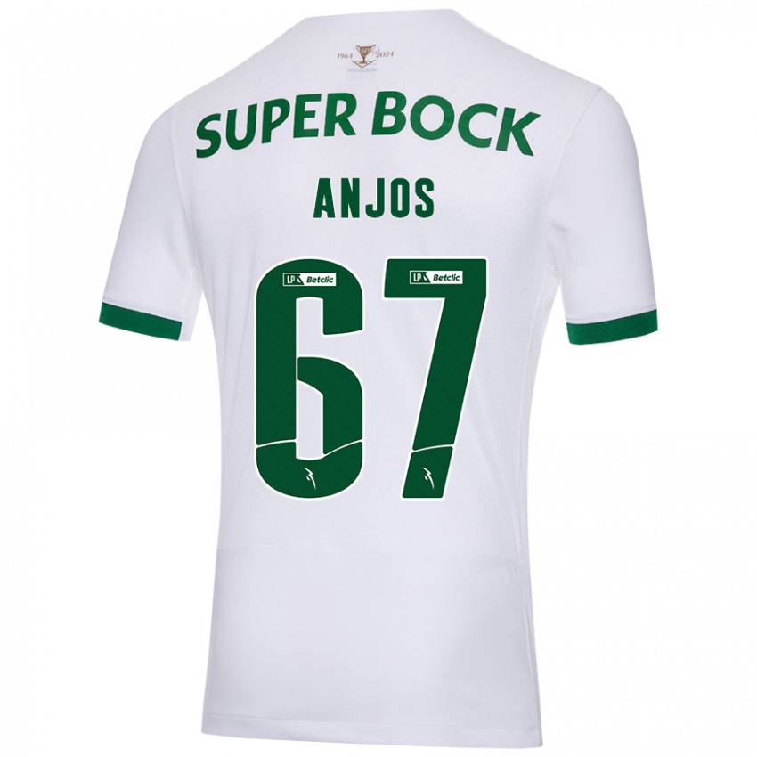 Niño Camiseta Lucas Anjos #67 Blanco Verde 2ª Equipación 2024/25 La Camisa Chile