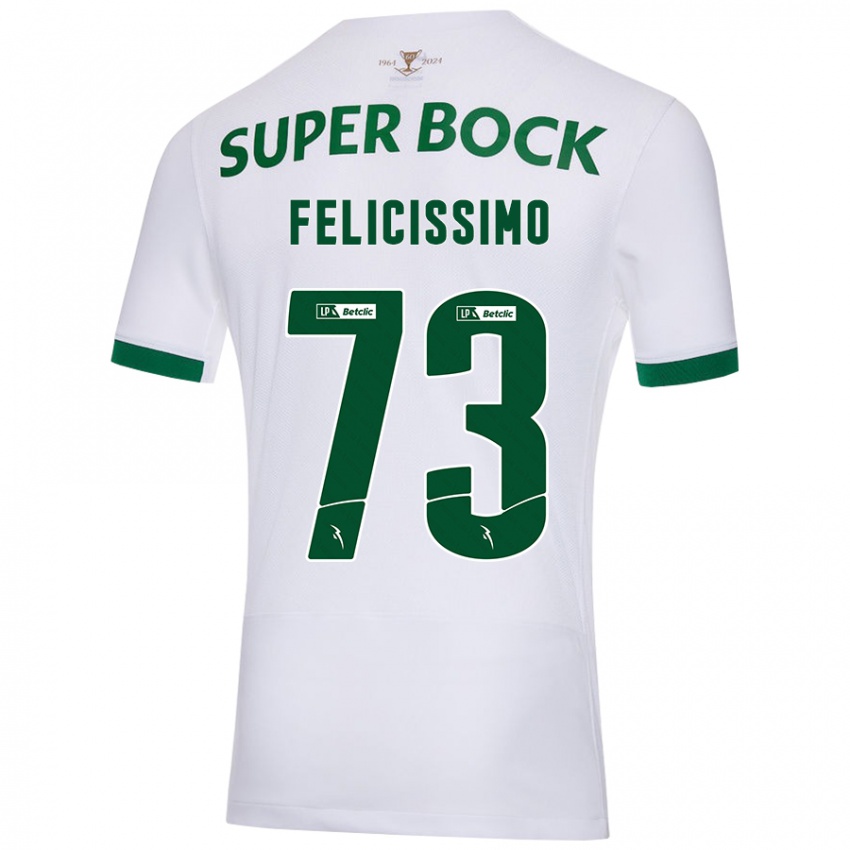 Niño Camiseta Eduardo Felicíssimo #73 Blanco Verde 2ª Equipación 2024/25 La Camisa Chile