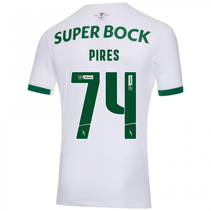 Niño Camiseta Guilherme Pires #74 Blanco Verde 2ª Equipación 2024/25 La Camisa Chile