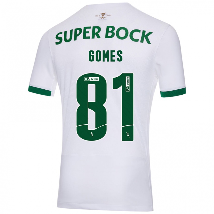 Niño Camiseta Salvador Gomes #81 Blanco Verde 2ª Equipación 2024/25 La Camisa Chile