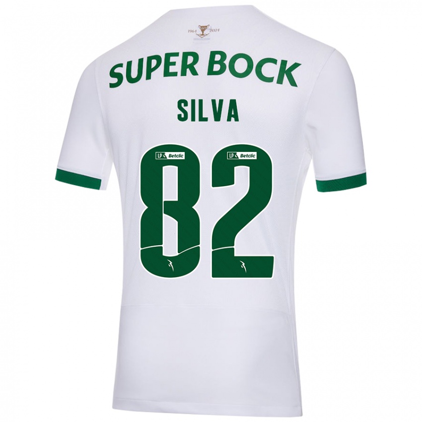 Niño Camiseta Gabriel Silva #82 Blanco Verde 2ª Equipación 2024/25 La Camisa Chile