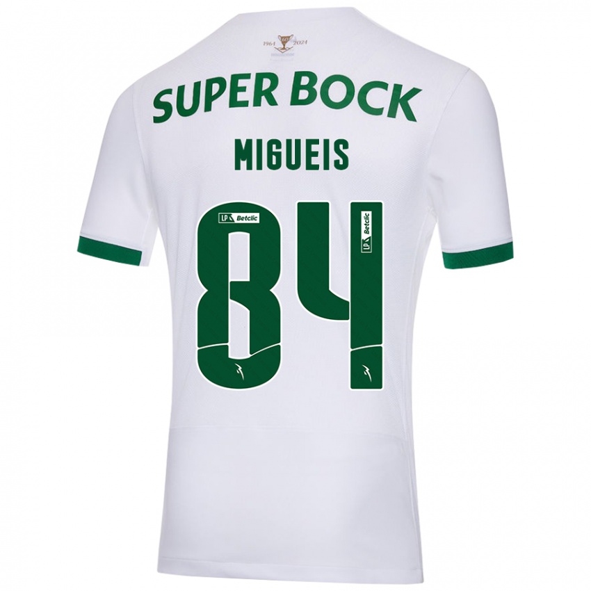 Niño Camiseta Pedro Miguéis #84 Blanco Verde 2ª Equipación 2024/25 La Camisa Chile