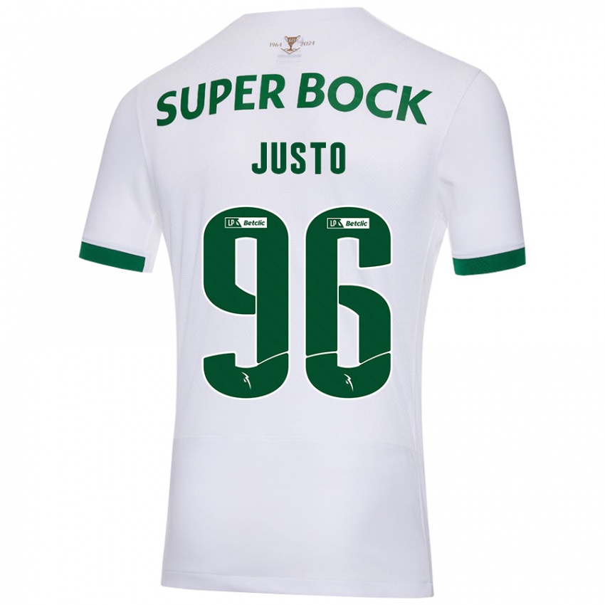 Niño Camiseta Samuel Justo #96 Blanco Verde 2ª Equipación 2024/25 La Camisa Chile