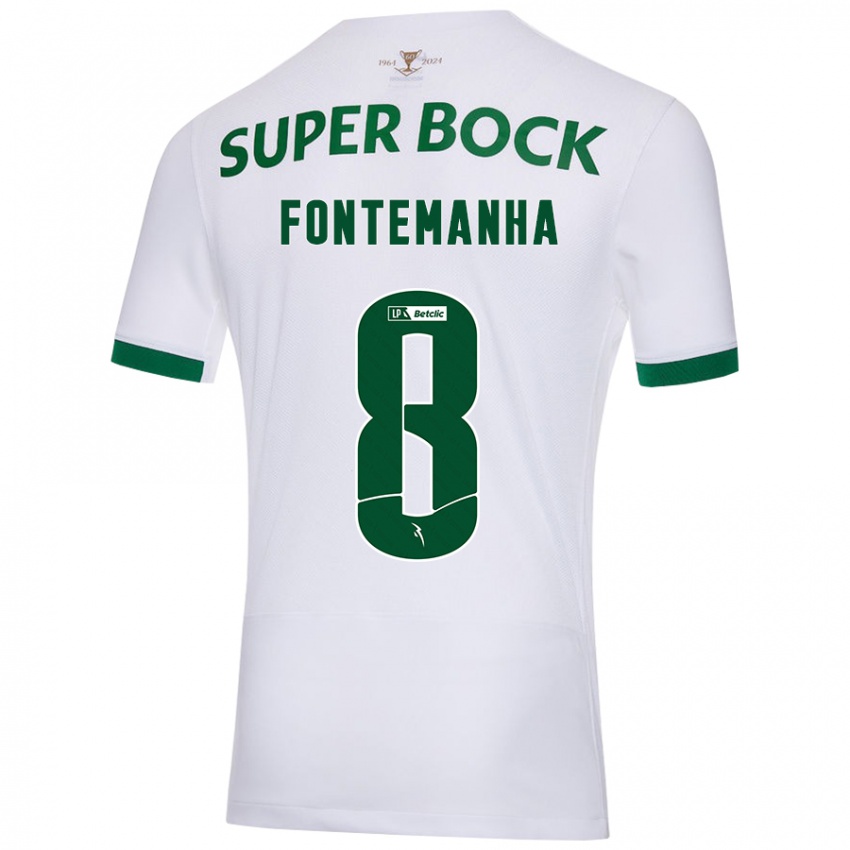 Niño Camiseta Rita Fontemanha #8 Blanco Verde 2ª Equipación 2024/25 La Camisa Chile