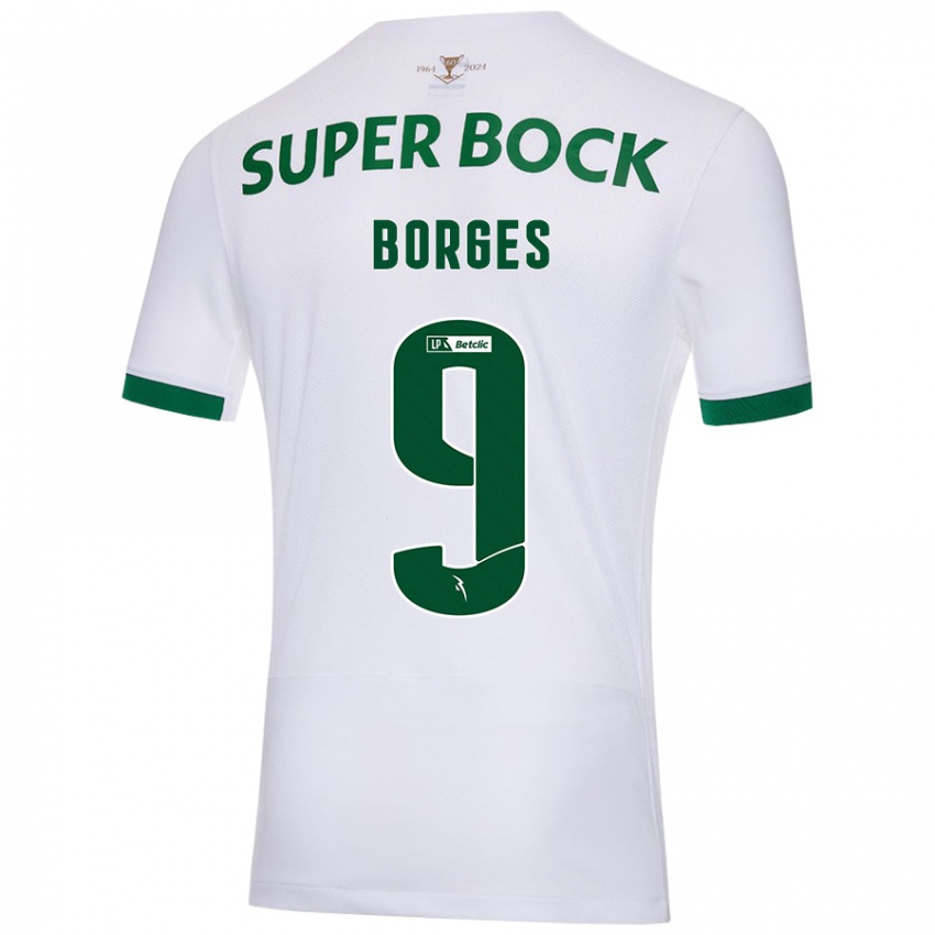 Niño Camiseta Ana Borges #9 Blanco Verde 2ª Equipación 2024/25 La Camisa Chile