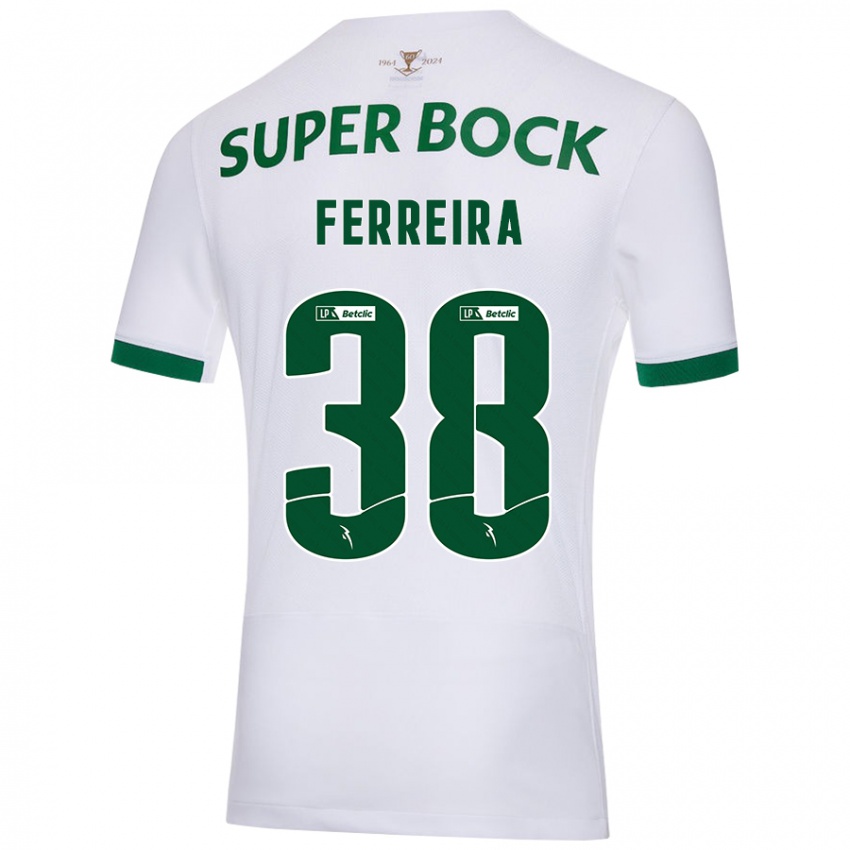 Niño Camiseta Marta Ferreira #38 Blanco Verde 2ª Equipación 2024/25 La Camisa Chile