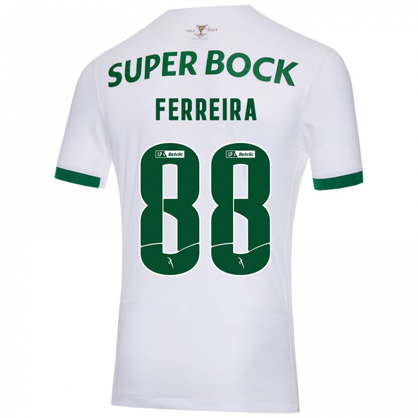 Niño Camiseta Tiago Ferreira #88 Blanco Verde 2ª Equipación 2024/25 La Camisa Chile