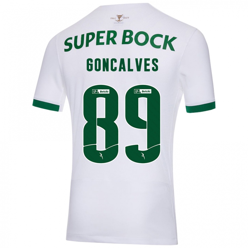 Niño Camiseta André Gonçalves #89 Blanco Verde 2ª Equipación 2024/25 La Camisa Chile