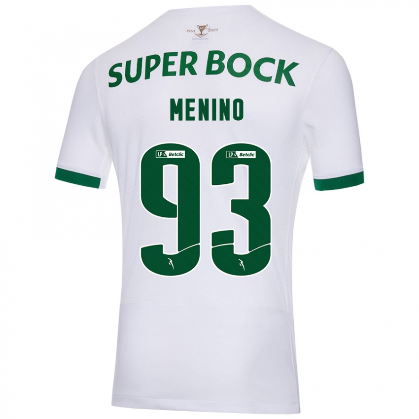 Niño Camiseta Miguel Menino #93 Blanco Verde 2ª Equipación 2024/25 La Camisa Chile