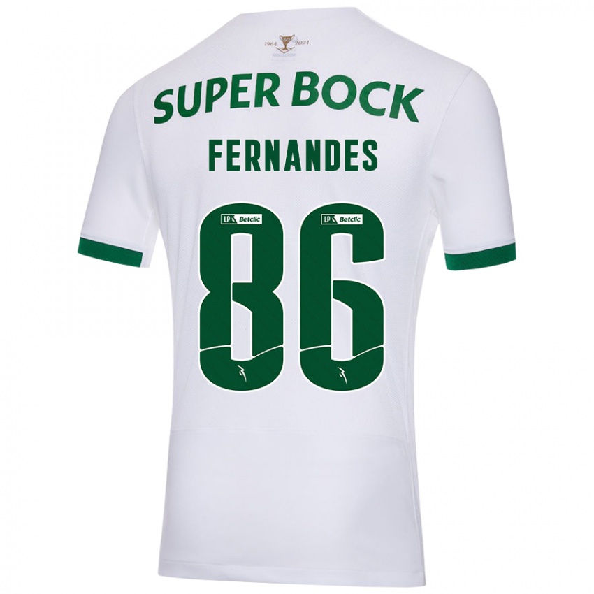 Niño Camiseta Emanuel Fernandes #86 Blanco Verde 2ª Equipación 2024/25 La Camisa Chile