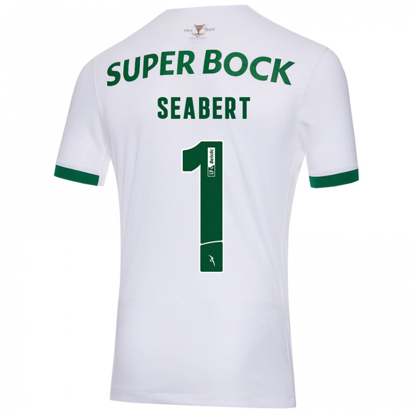 Niño Camiseta Hannah Grace Seabert #1 Blanco Verde 2ª Equipación 2024/25 La Camisa Chile