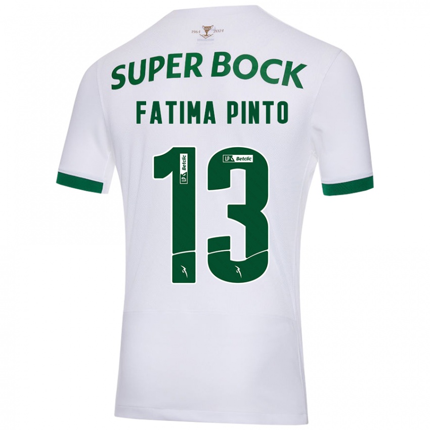 Niño Camiseta Fátima Alexandra Figueira Pinto #13 Blanco Verde 2ª Equipación 2024/25 La Camisa Chile