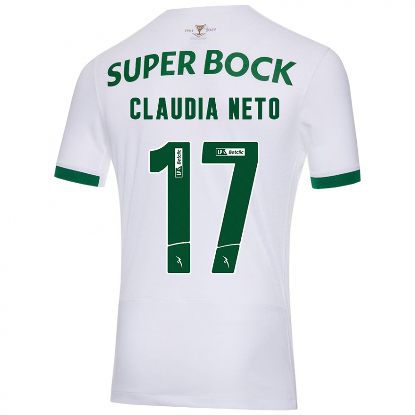 Niño Camiseta Cláudia Teresa Pires Neto #17 Blanco Verde 2ª Equipación 2024/25 La Camisa Chile