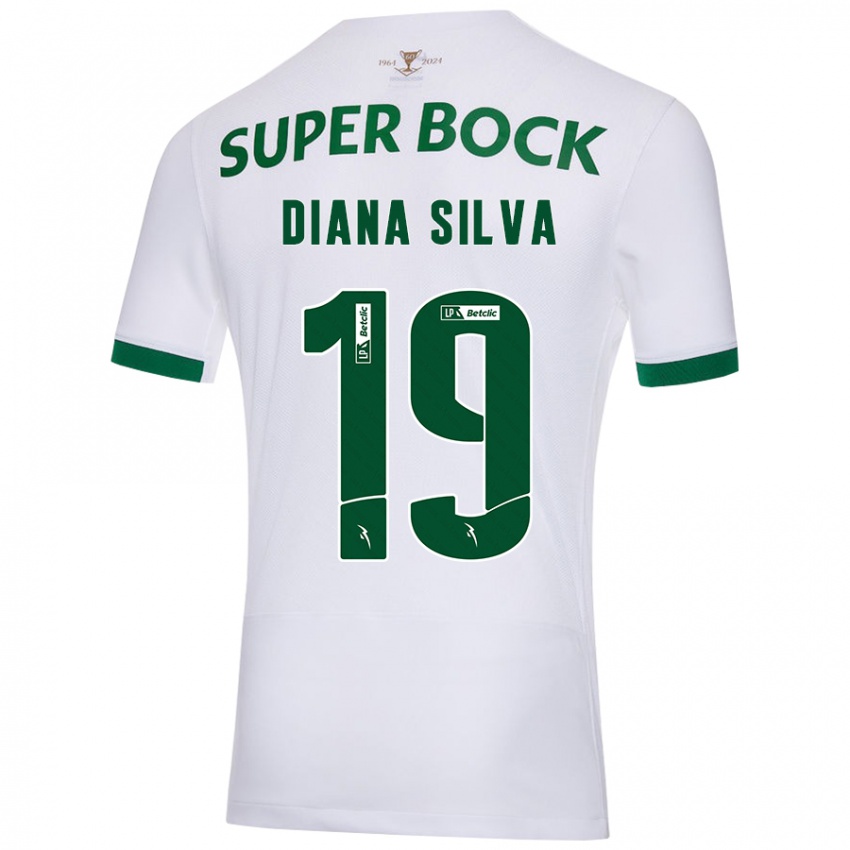 Niño Camiseta Diana Micaela Abreu De Sousa E Silva #19 Blanco Verde 2ª Equipación 2024/25 La Camisa Chile