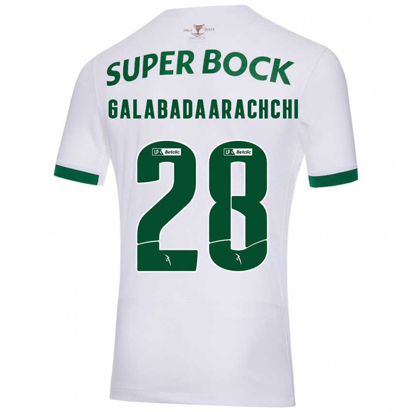 Niño Camiseta Jacinta Galabadaarachchi #28 Blanco Verde 2ª Equipación 2024/25 La Camisa Chile