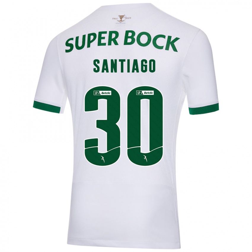 Niño Camiseta Carolina Santiago #30 Blanco Verde 2ª Equipación 2024/25 La Camisa Chile