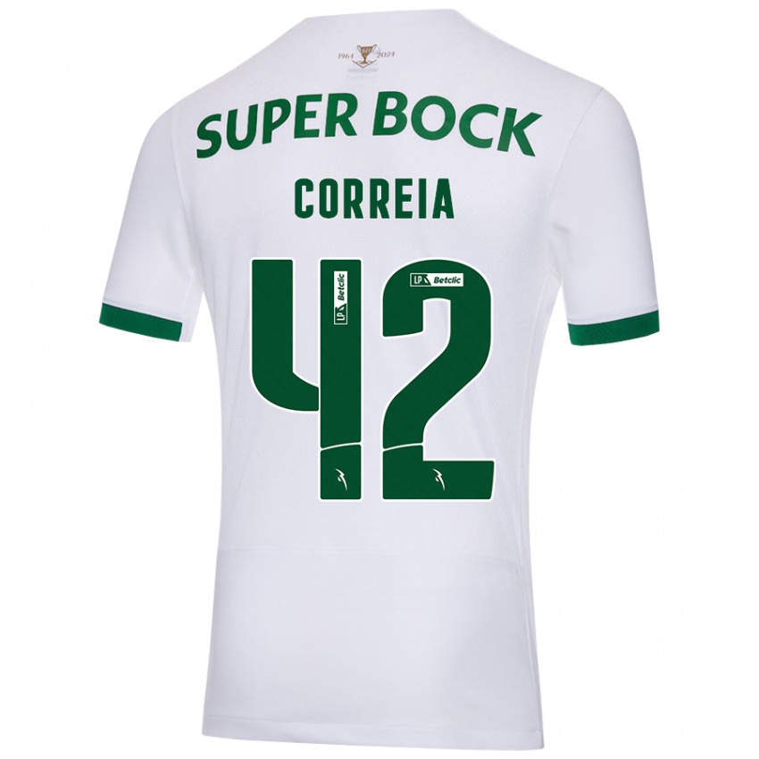 Niño Camiseta Leonete Maísa Nozerand Correia #42 Blanco Verde 2ª Equipación 2024/25 La Camisa Chile