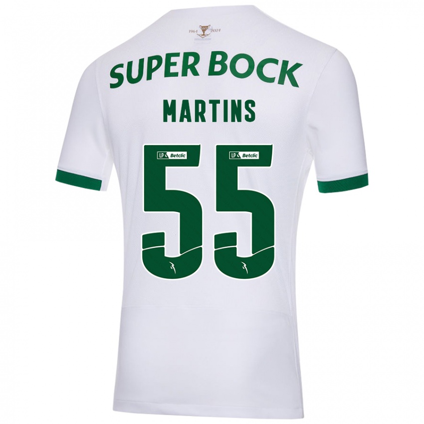 Niño Camiseta Carolina Martins #55 Blanco Verde 2ª Equipación 2024/25 La Camisa Chile