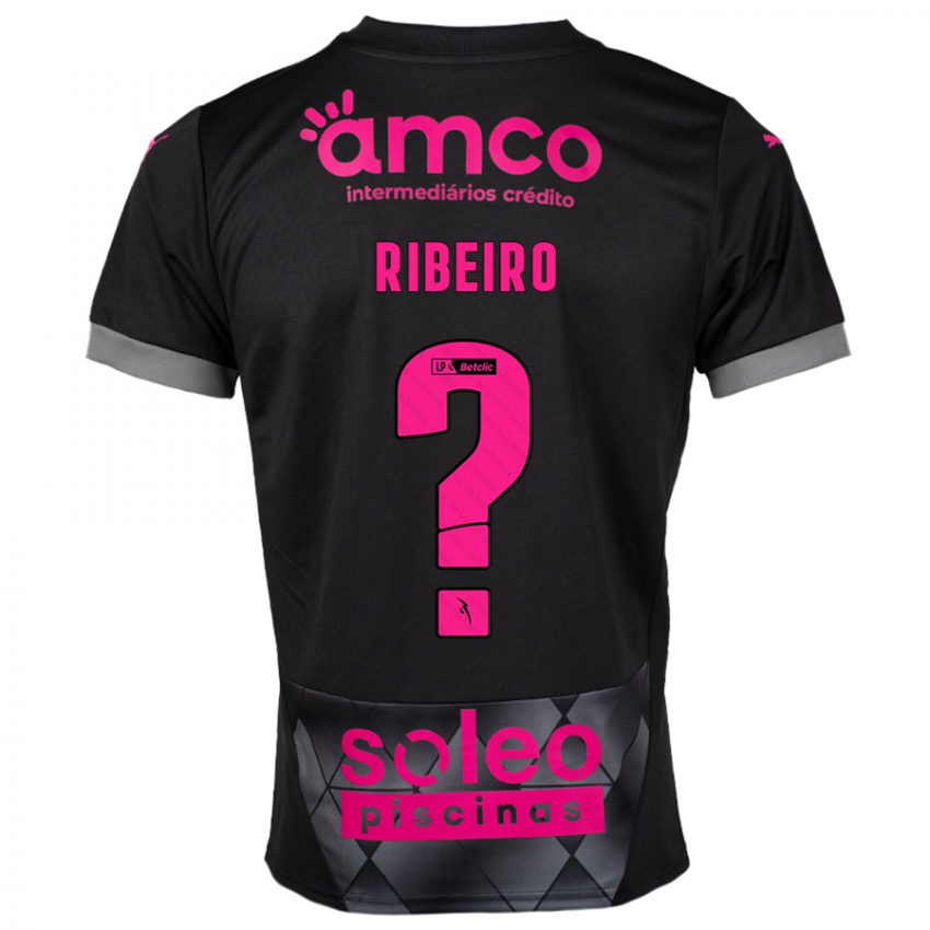 Niño Camiseta Yuri Ribeiro #0 Negro Rosa 2ª Equipación 2024/25 La Camisa Chile