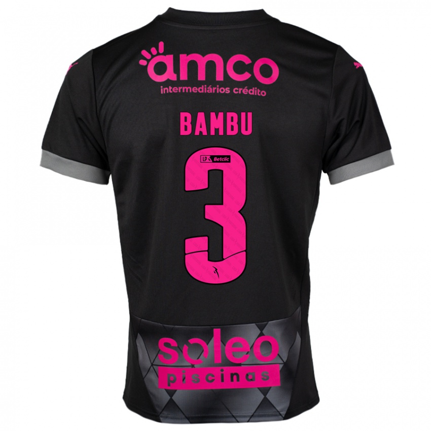 Niño Camiseta Robson Bambu #3 Negro Rosa 2ª Equipación 2024/25 La Camisa Chile